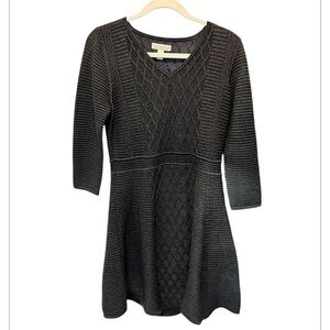 Dana Bachman charcoal grey knit sweater dress size M